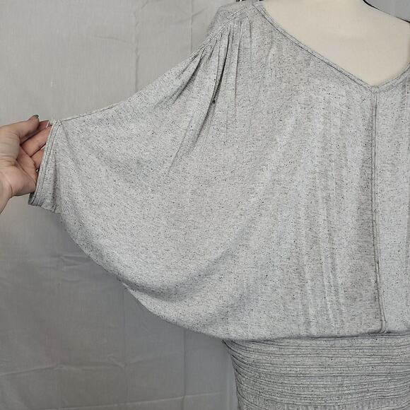 Max Studio Womens Gray V Neck Dolman Sleeve Stretch One Piece Mini Dress Size S - Picture 3 of 9